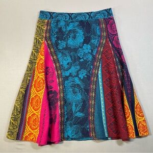 IVKO Brocade Float Pattern Skirt, 100% Wool, Multicolor, Boho - Womens US 6 (38)